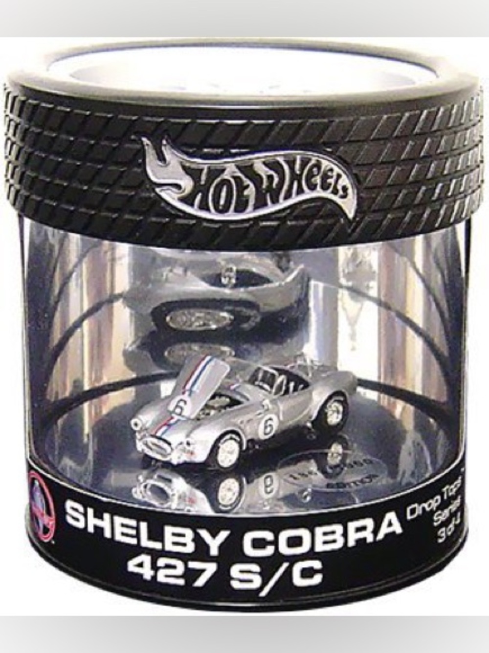 Hot Wheels Oil Can Silver Shelby Cobra 427 S/C from the "Drop Tops" Series